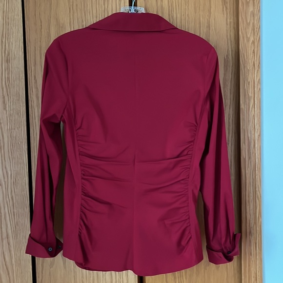 Express Red Side Rouched Blouse Size Small - Picture 5 of 8